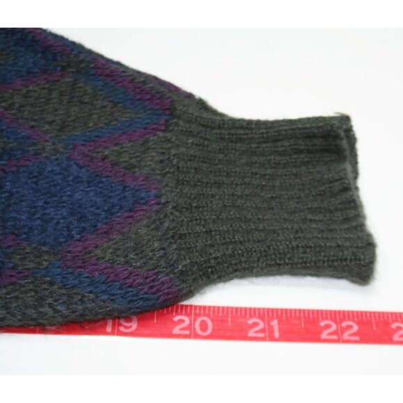 VTG Luciano Barbera Mens Mohair Wool Grandpa Sweater Size 50 (L) Italy Argyle - Picture 8 of 8